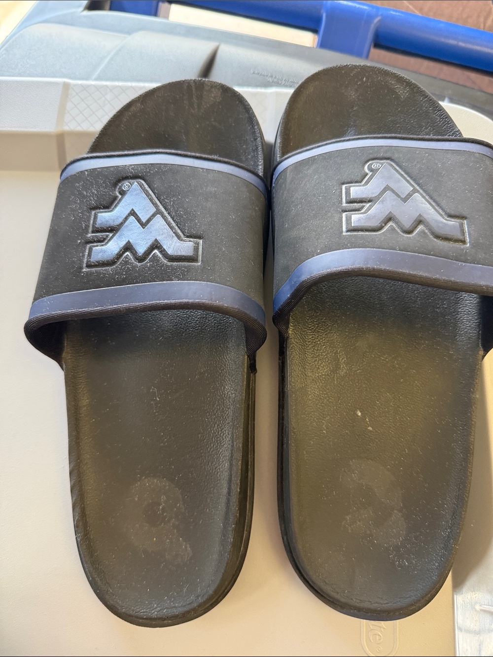 Men's Nike WV Black Slide Sandals with Navy Accent - Casual Pool Slides